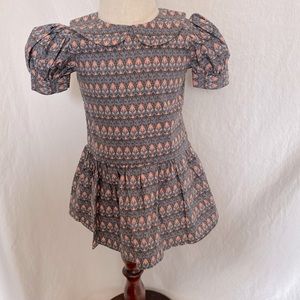 Short Puff-sleeved Dress with Peter Pan Collar